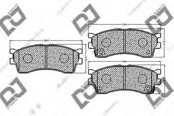 DJ PARTS BP1108 Комплект гальмівних колодок, дискове гальмо