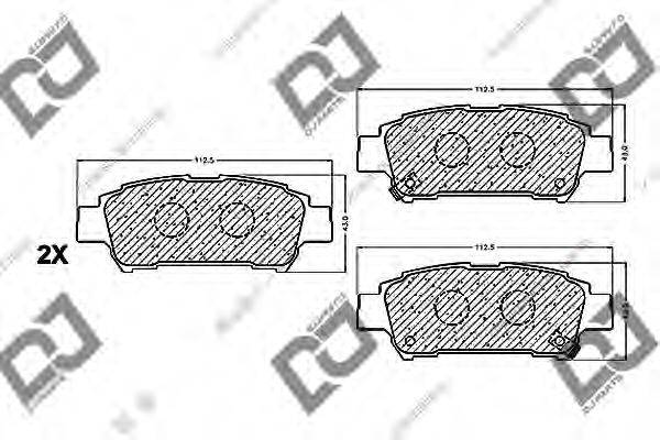 DJ PARTS BP1146 Комплект гальмівних колодок, дискове гальмо