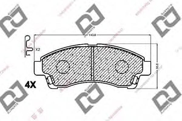 DJ PARTS BP1238 Комплект гальмівних колодок, дискове гальмо