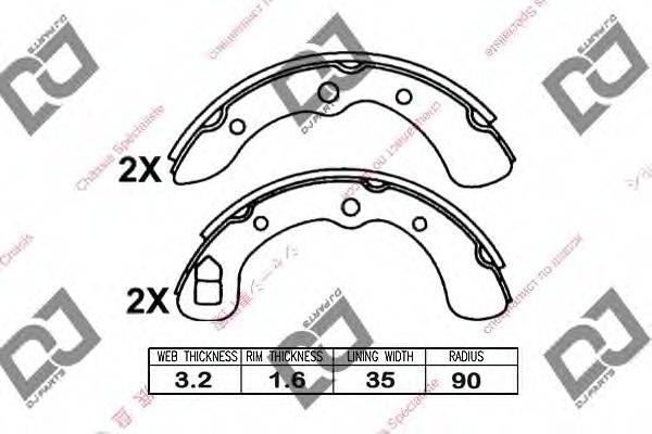 DJ PARTS BS1065 Комплект гальмівних колодок