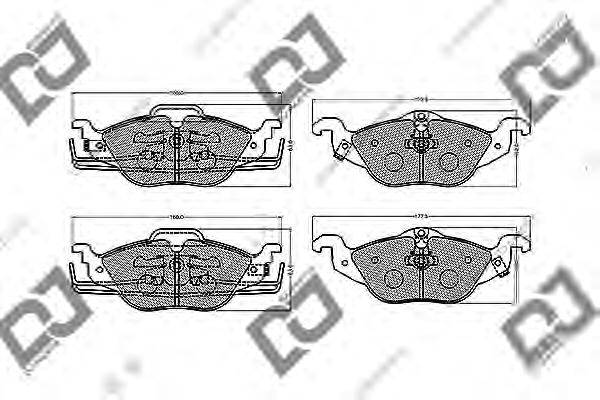 DJ PARTS BP1277 Комплект гальмівних колодок, дискове гальмо