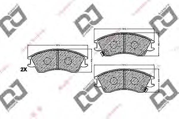 DJ PARTS BP1289 Комплект гальмівних колодок, дискове гальмо