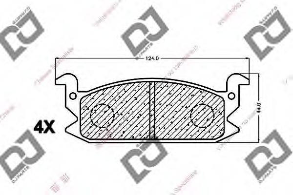 DJ PARTS BP1419 Комплект гальмівних колодок, дискове гальмо