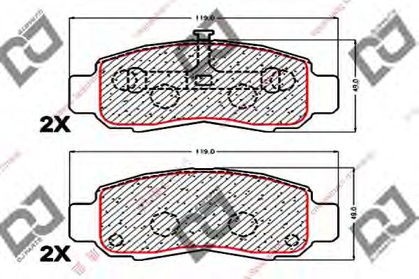 DJ PARTS BP1766 Комплект гальмівних колодок, дискове гальмо