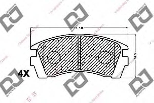 DJ PARTS BP1488 Комплект гальмівних колодок, дискове гальмо