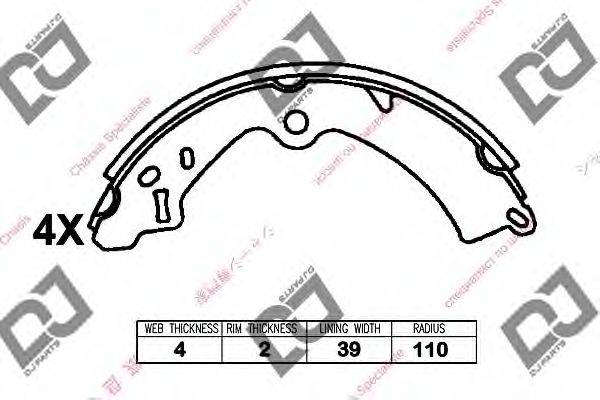 DJ PARTS BS1391 Комплект гальмівних колодок