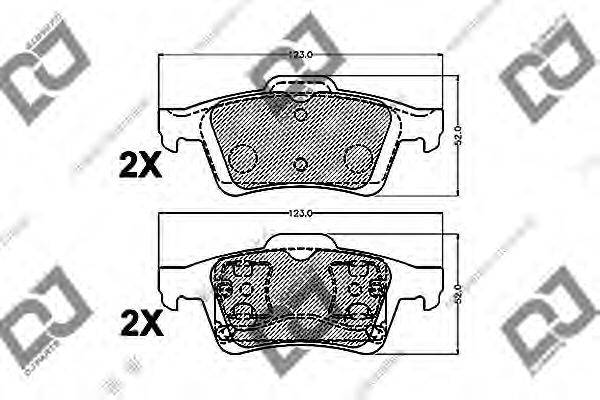 DJ PARTS BP1392 Комплект гальмівних колодок, дискове гальмо