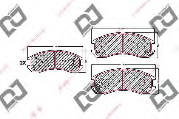 DJ PARTS BP1666 Комплект гальмівних колодок, дискове гальмо