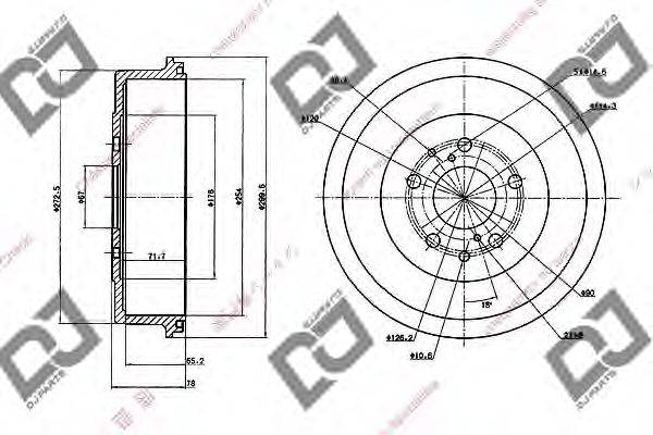 DJ PARTS BR1086 Гальмівний барабан