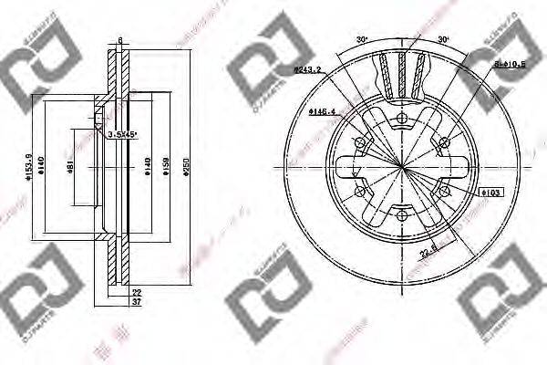 DJ PARTS BD1055 гальмівний диск