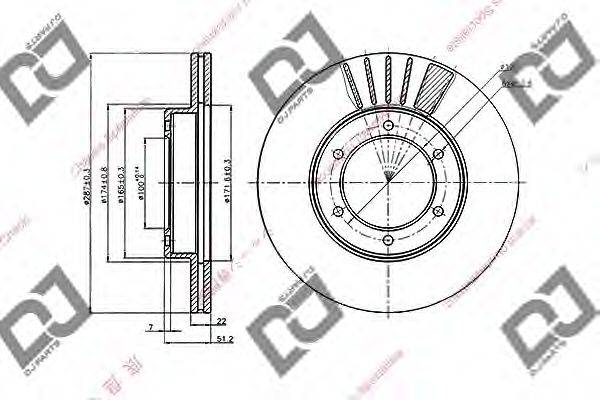 DJ PARTS BD2027 гальмівний диск