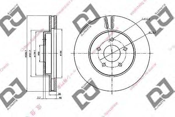 DJ PARTS BD1967 гальмівний диск