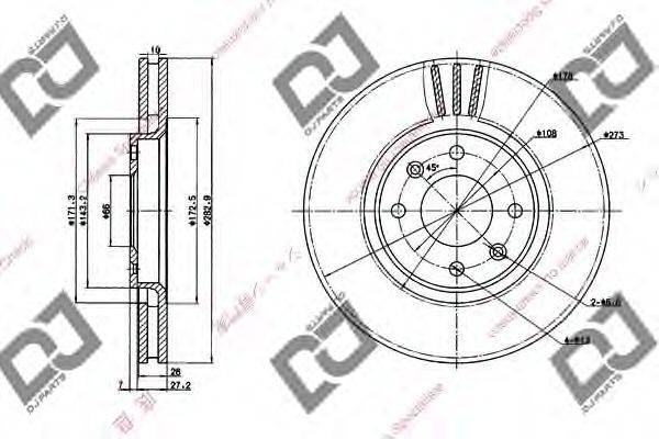 DJ PARTS BD1181 гальмівний диск