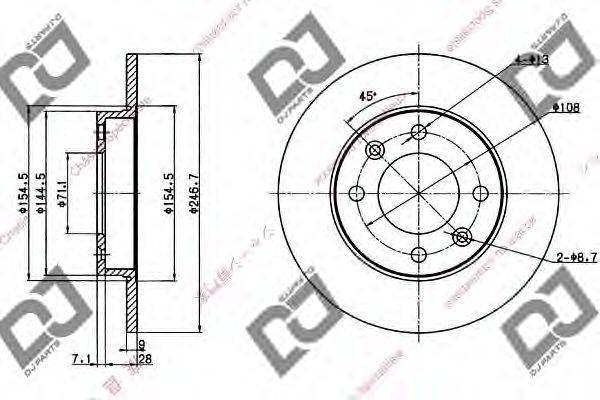 DJ PARTS BD1182 гальмівний диск