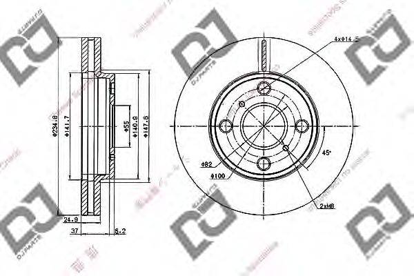 DJ PARTS BD1963 гальмівний диск