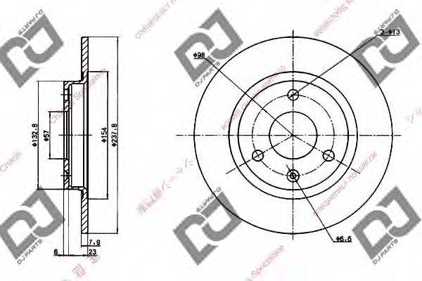 DJ PARTS BD1187 гальмівний диск