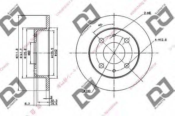 DJ PARTS BD1938 гальмівний диск