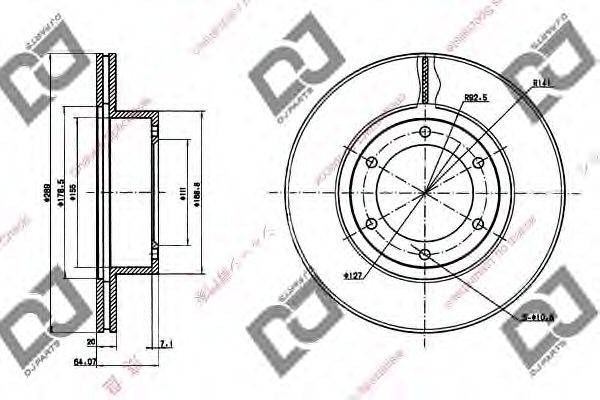 DJ PARTS BD1229 гальмівний диск