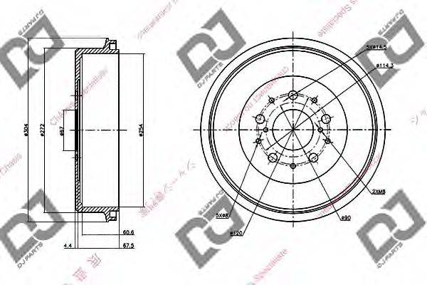 DJ PARTS BR1096 Гальмівний барабан