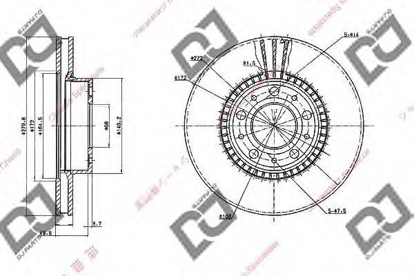 DJ PARTS BD1829 гальмівний диск