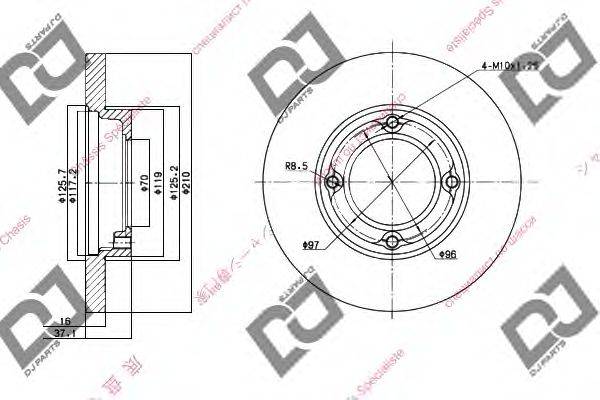 DJ PARTS BD1557 гальмівний диск