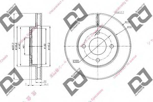 DJ PARTS BD1944 гальмівний диск