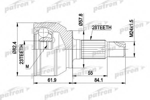 PATRON PCV1431 Шарнірний комплект, приводний вал