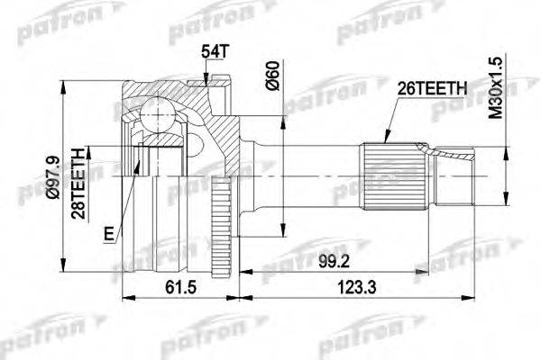 PATRON PCV2461 Шарнірний комплект, приводний вал
