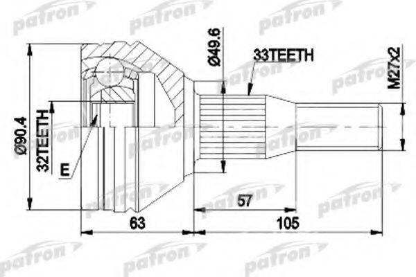 PATRON PCV9838 Шарнірний комплект, приводний вал