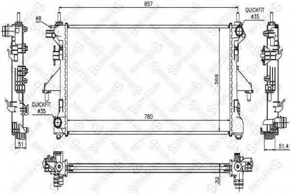 STELLOX 1025355SX Радіатор, охолодження двигуна