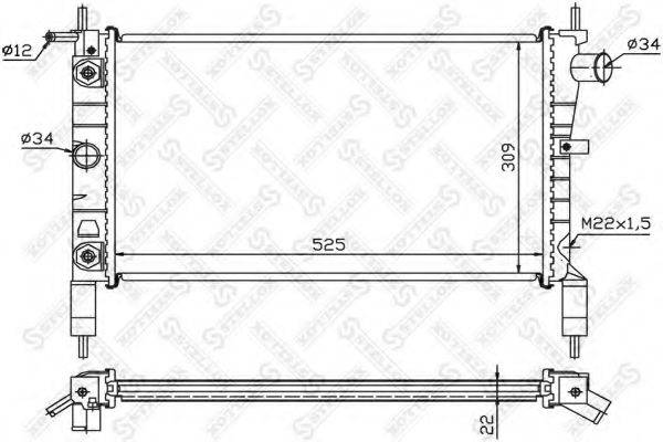 STELLOX 1026071SX Радіатор, охолодження двигуна