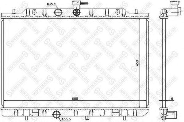 STELLOX 1026726SX Радіатор, охолодження двигуна