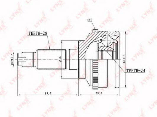 LYNXAUTO CO5119A Шарнірний комплект, приводний вал