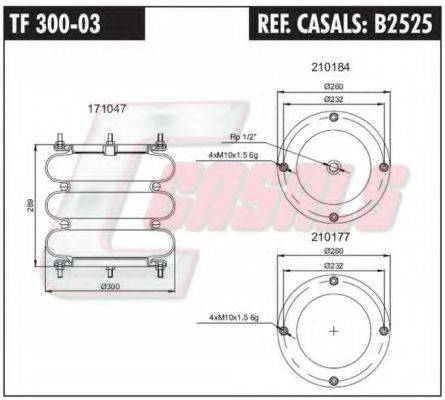 CASALS B2525 Кожух пневматичної ресори