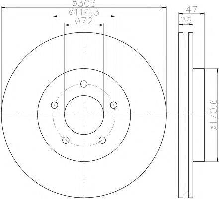 HELLA PAGID 8DD355116261 гальмівний диск