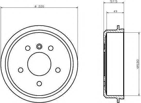 HELLA PAGID 8DT355301451 Гальмівний барабан