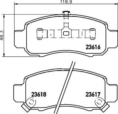 HELLA PAGID 8DB355009711 Комплект гальмівних колодок, дискове гальмо