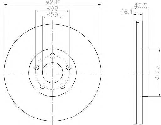 HELLA PAGID 8DD355104441 гальмівний диск