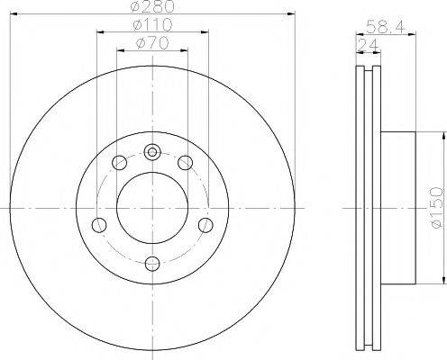 HELLA PAGID 8DD355101511 гальмівний диск