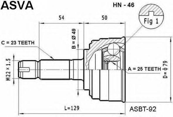 HONDA 44305-S2K-000 Шарнірний комплект, приводний вал