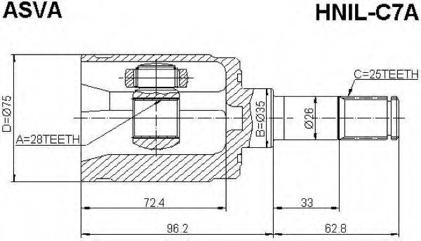 HONDA 44310-S5A-J50 Шарнірний комплект, приводний вал