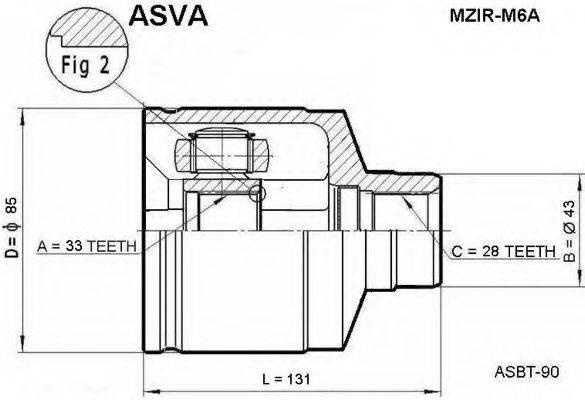 MAZDA GF09-22-520 Шарнірний комплект, приводний вал