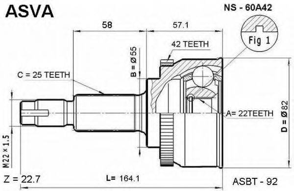 NISSAN 39211-50Y60 Шарнірний комплект, приводний вал