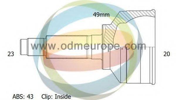 ODM-MULTIPARTS 12230720 Шарнірний комплект, приводний вал