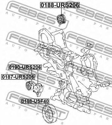 TOYOTA 1660338030 Паразитний / провідний ролик, полікліновий ремінь