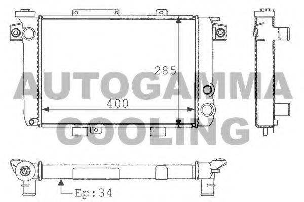 AUTOGAMMA 100830 Радіатор, охолодження двигуна