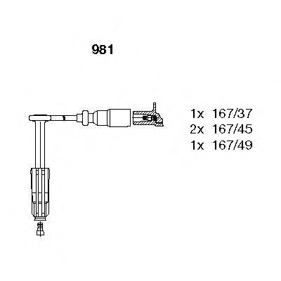 BREMI 981 Комплект дротів запалювання