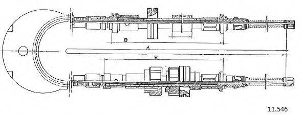 FORD 84FB2A603AD Трос, стоянкова гальмівна система