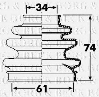 BORG & BECK BCB6262 Пильовик, приводний вал