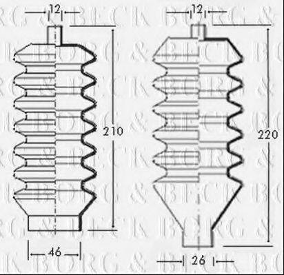 BORG & BECK BSG3012 Пильовик, рульове управління